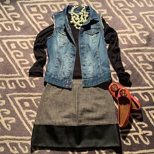 J.Crew Houndstooth Faux Leather Mini